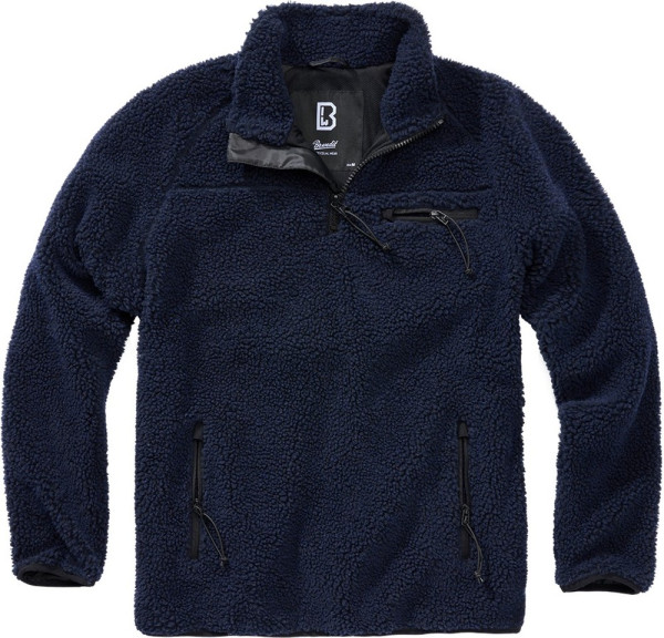 Brandit Herren Sweatshirt Teddyfleece Troyer Navy