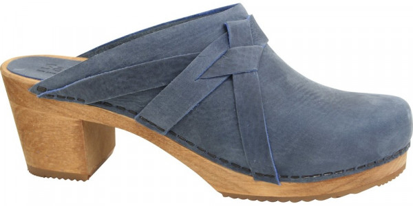 Sanita Clogs Damen Clog offen Wood-Manuella Square Open Electric blue