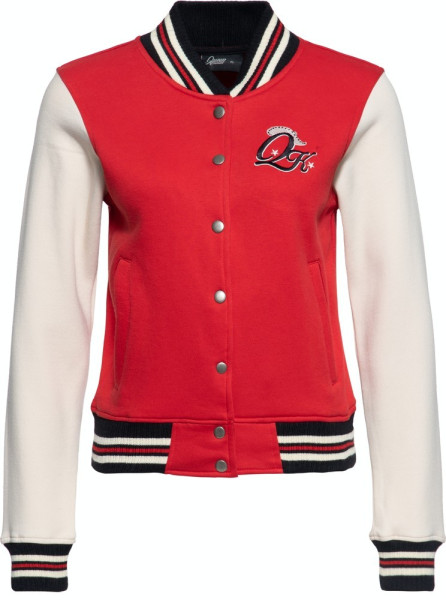 Queen Kerosin Damen Rebel at Heart College Sweatjacke Rot