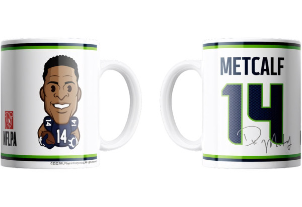 Seattle Seahawks D.K. Metcalf Emoji Jumbo-Tasse 440 ml American Football NFL Grau-440 ml