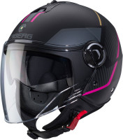 Caberg Motorrad Jethelm Riviera V4 X Geo Matt-Schwarz/Anthrazit-Fuchsia