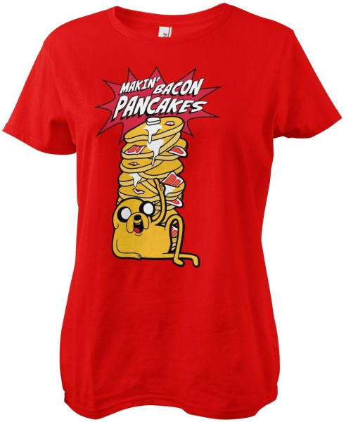 Adventure Time Makin' Bacon Pancakes Girly Tee Damen T-Shirt Red