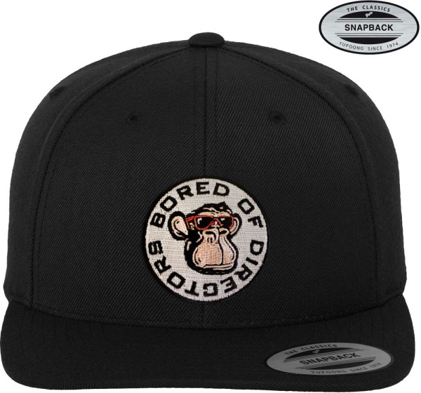 Bored Of Directors Circle Patch Premium Snapback Cap Black