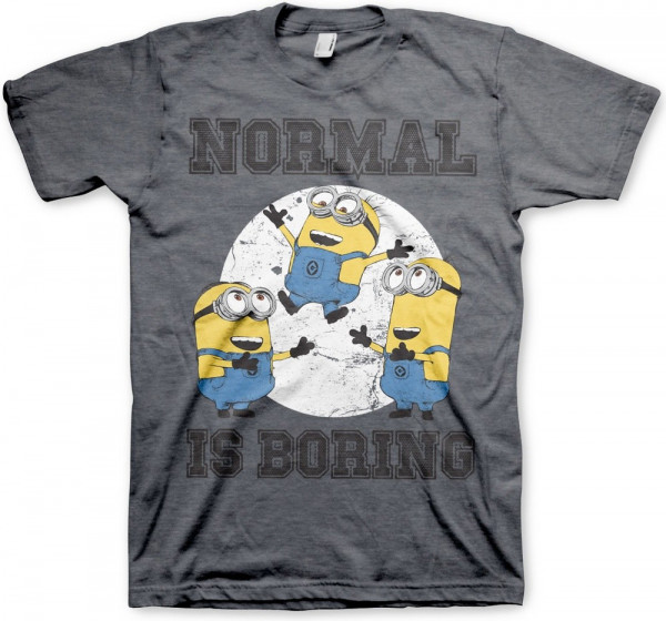 Minions Normal Life Is Boring T-Shirt Dark-Heather