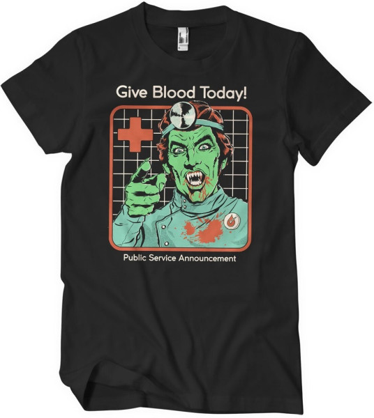 Steven Rhodes Give Blood Today T-Shirt Black