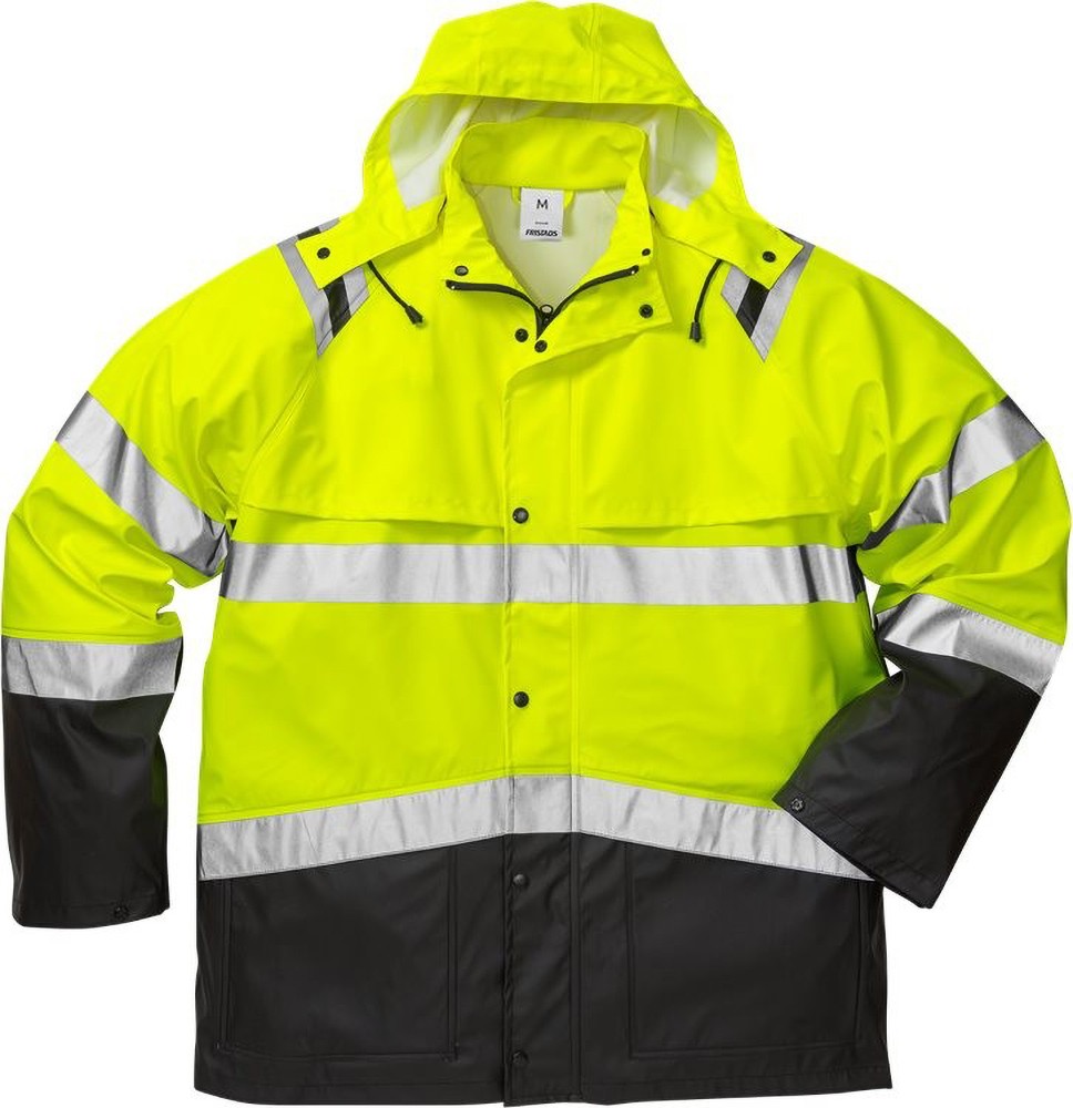 Fristads Warnschutz-Jacke High Vis Regenjacke Kl. 3 4624 RS Warnschutz-Gelb/Schwarz - Herren / Unisex