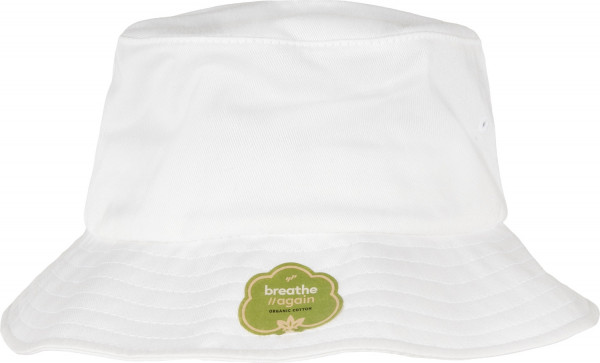 Flexfit Hut Organic Cotton Bucket Hat White