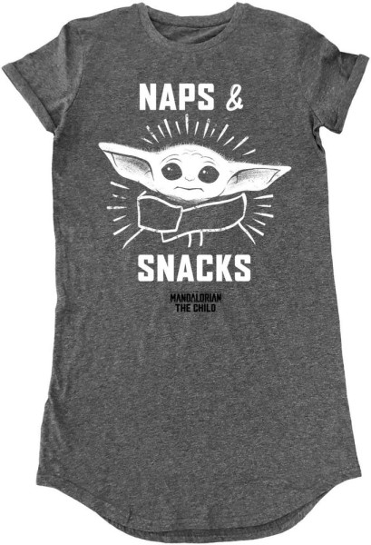 Star Wars Mandalorian - Naps And Snacks Damen Kleid Dark Heather