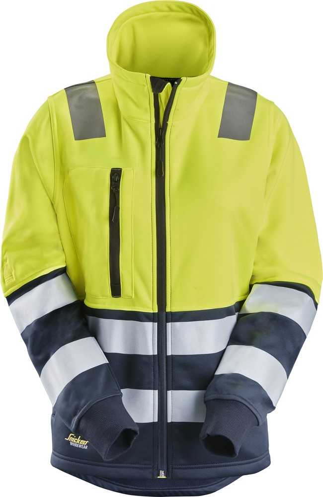 Snickers Damen Warnschutzjacke High-Vis Damenarbeitsjacke mit Reißverschluss, Kl. 2 High-Vis Gelb/Na - Damen