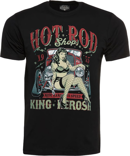 King Kerosin T-Shirt Hot Rod Shop 1955 Black