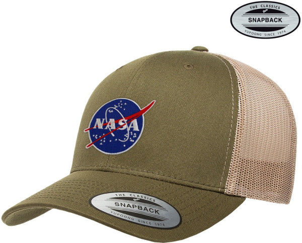 NASA Insignia Premium Trucker Cap Olive-Khaki