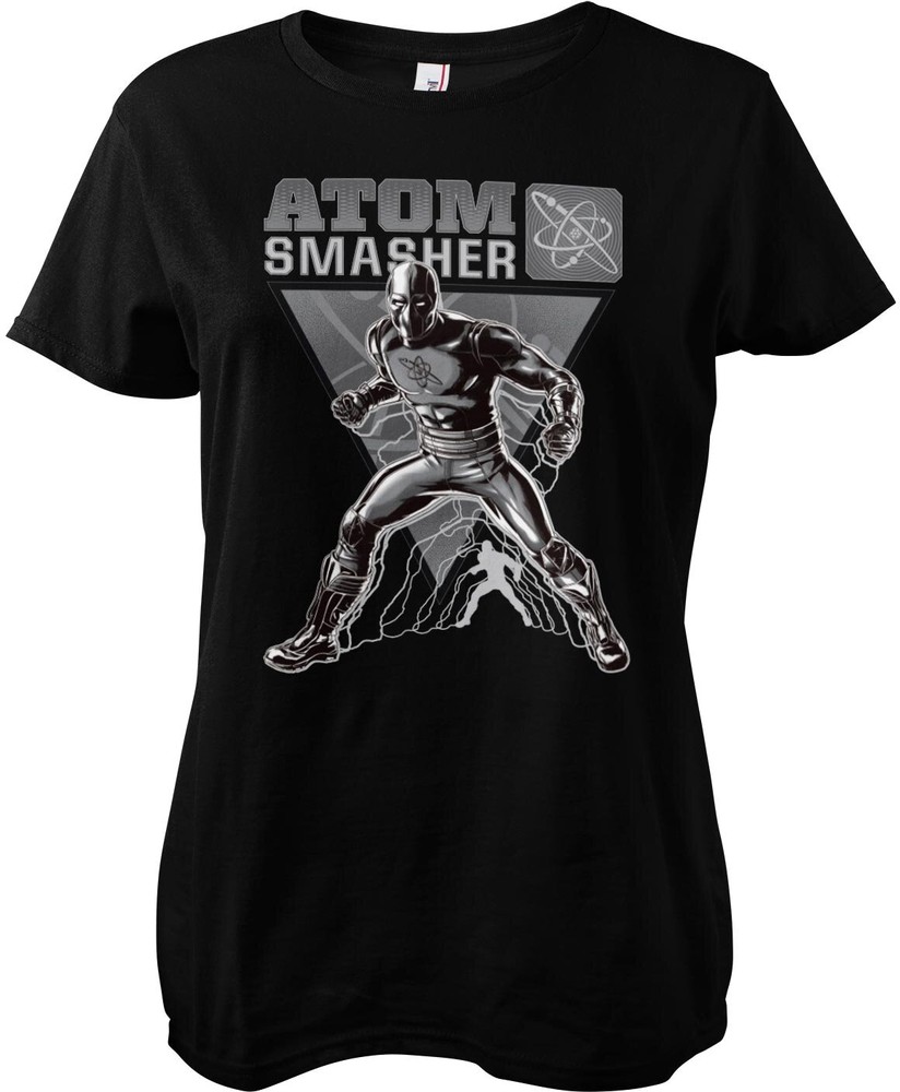 Schwarz Adam Atom Smasher Girly Tee Damen T-Shirt Schwarz - Damen