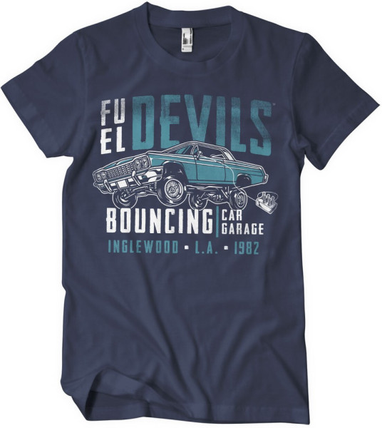 Fuel Devils Bouncing Garage T-Shirt Navy