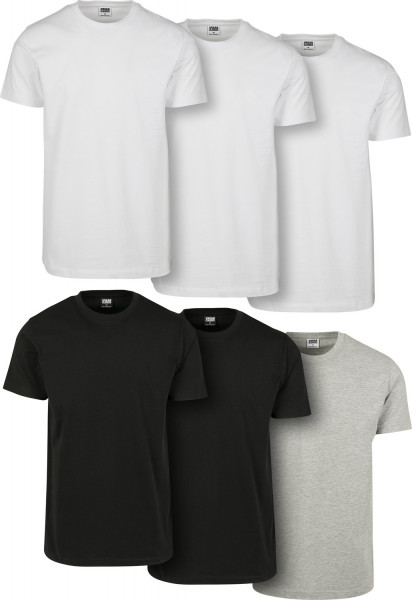 Urban Classics T-Shirt Basic Tee 6-Pack White/White/White/Black/Grey