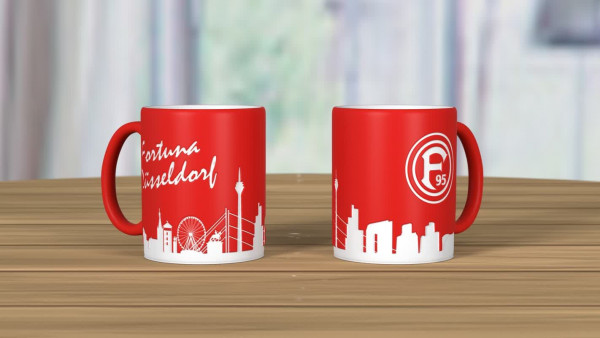 Fortuna Düsseldorf Tasse Skyline Fussball Rot