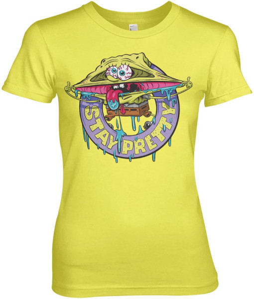 Spongebob Stay Pretty Girly Tee Damen T-Shirt Yellow