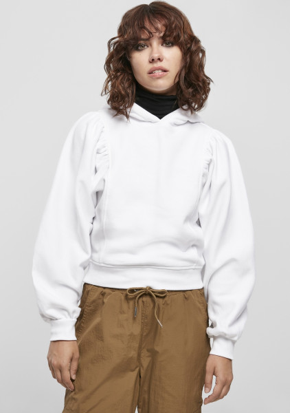 Urban Classics Women Hoodie Ladies Organic Gathering Batwing Hoody White