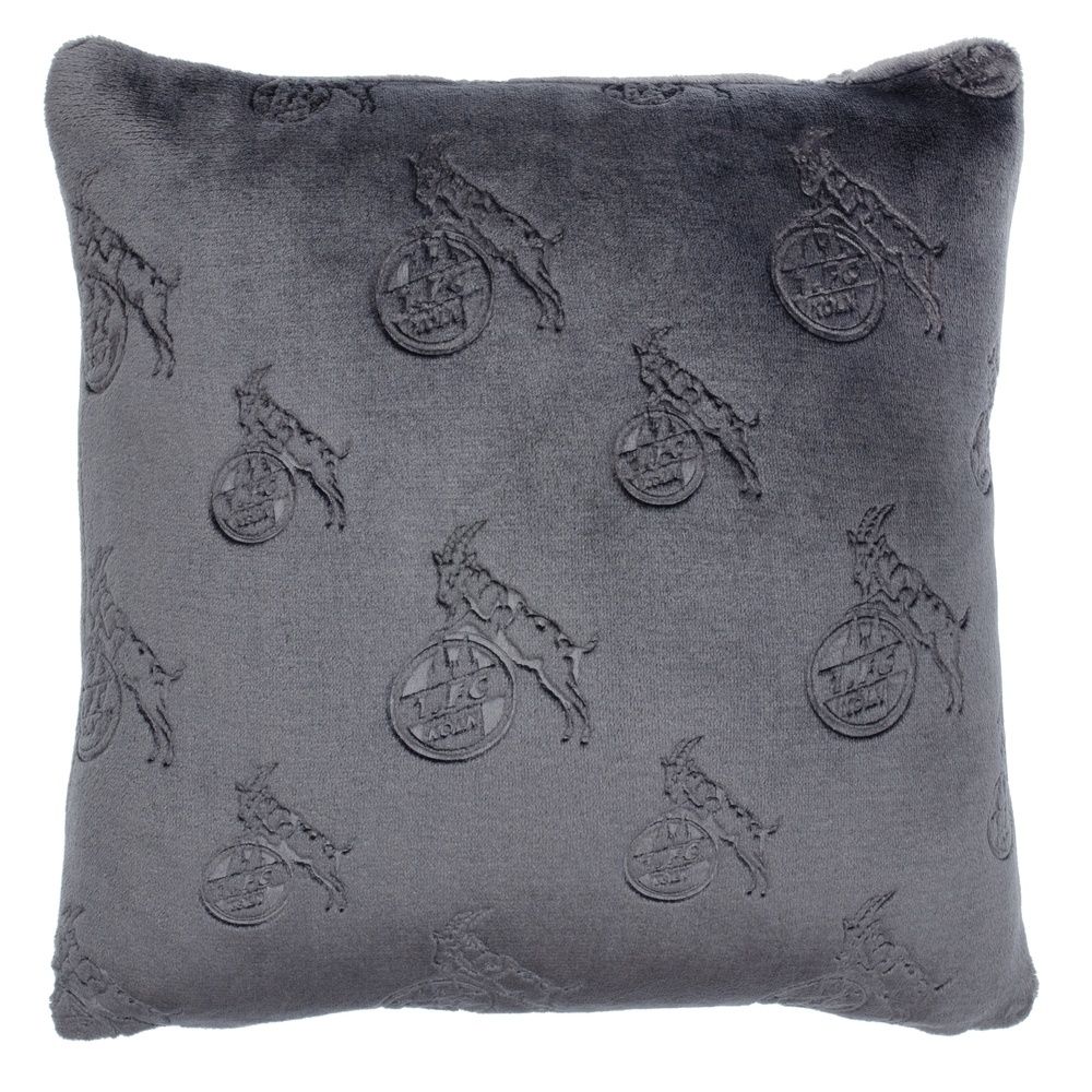 1. FC Köln Kissen Allover Logo, geprägt Fussball Grau - Herren / Unisex