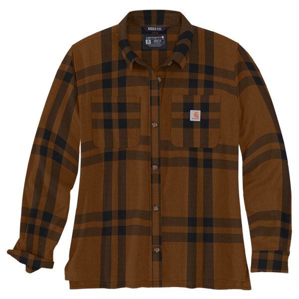 Carhartt Damen Hemd Midweight Flannel L/S Plaid Shirt Carhartt Brown Heather