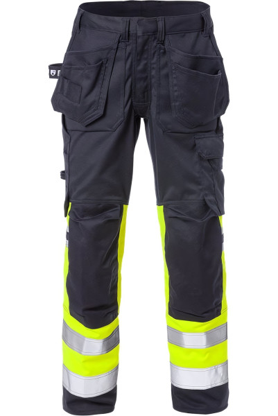 Fristads Flamestat High Vis Stretch-Handwerkerhose Damen, Kl. 1 2171 ATHF Warnschutz-Gelb/Marine