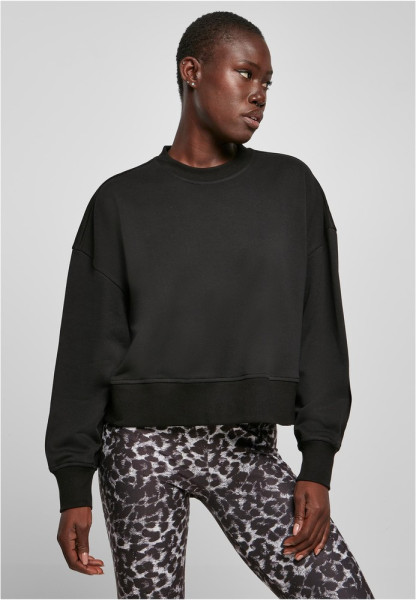 Urban Classics Damen Sweatshirt Ladies Oversized Terry Crewneck Black
