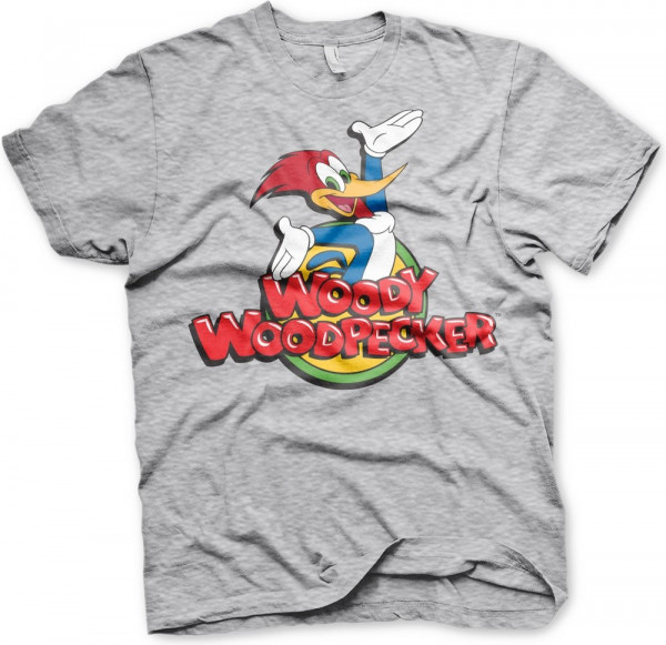 Woody Woodpecker Classic Logo T-Shirt Heather-Grey