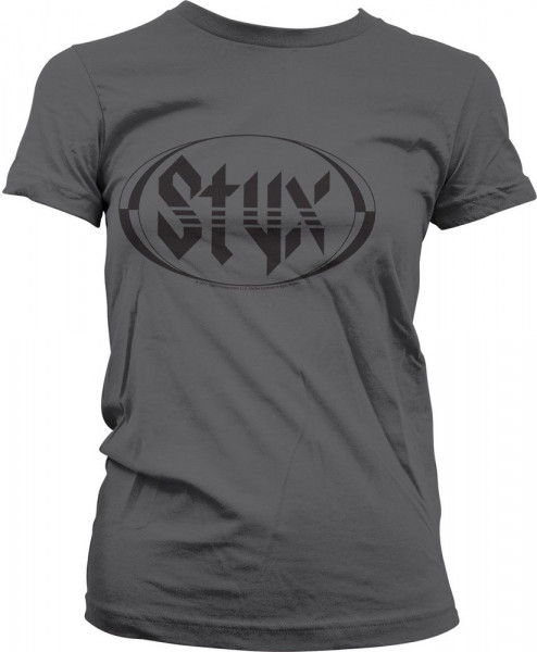 Styx Logo Girly Tee Damen T-Shirt Dark-Grey