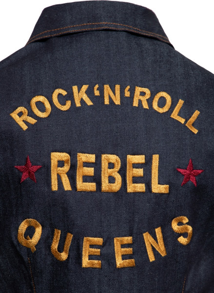 Queen Kerosin Damen Retro Denim Worker Kleid "Rockn Roll Rebel Queens" QKU46029