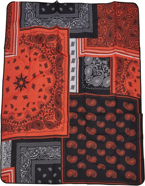 Urban Classics Bandana Patchwork Print Blanket Black/Orange