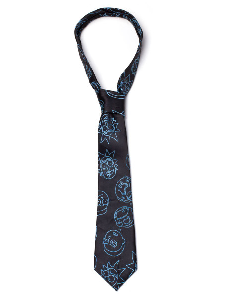 Rick and Morty Ties Rick and Morty - Faces AOP Necktie Black