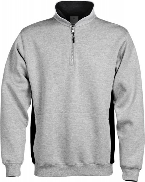 Fristads Sweatshirt mit halbem Zipper Acode Zipper-Sweatshirt 1705 DF GrauMelange