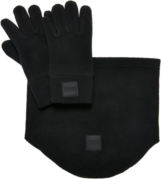 Urban Classics Kinder Schal Fleece Winter Set Kids Black-S/M
