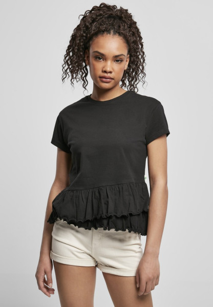 Urban Classics Damen T-Shirt Ladies Organic Volant Tee