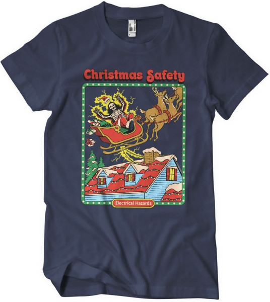 Steven Rhodes Christmas Safety T-Shirt Navy