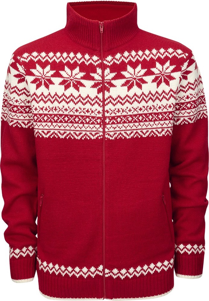 Brandit Herren Strickjacke Cardigan Norweger Red Hoodies