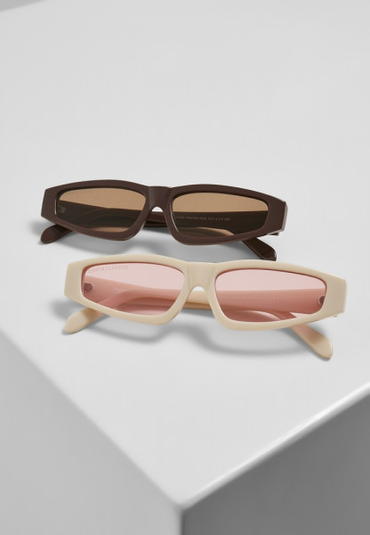 Urban Classics Sonnenbrille Sunglasses Lefkada 2-Pack Brown/Brown+Offwhite/Pink