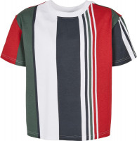 Urban Classics Jungen Boys Heavy Oversized Big AOP Stripe Tee White/Navy