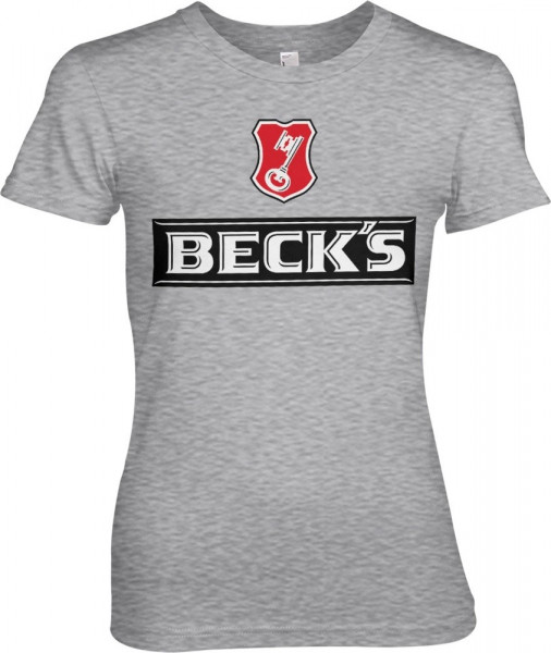 Beck's Beer Girly Tee Damen T-Shirt Heather-Grey