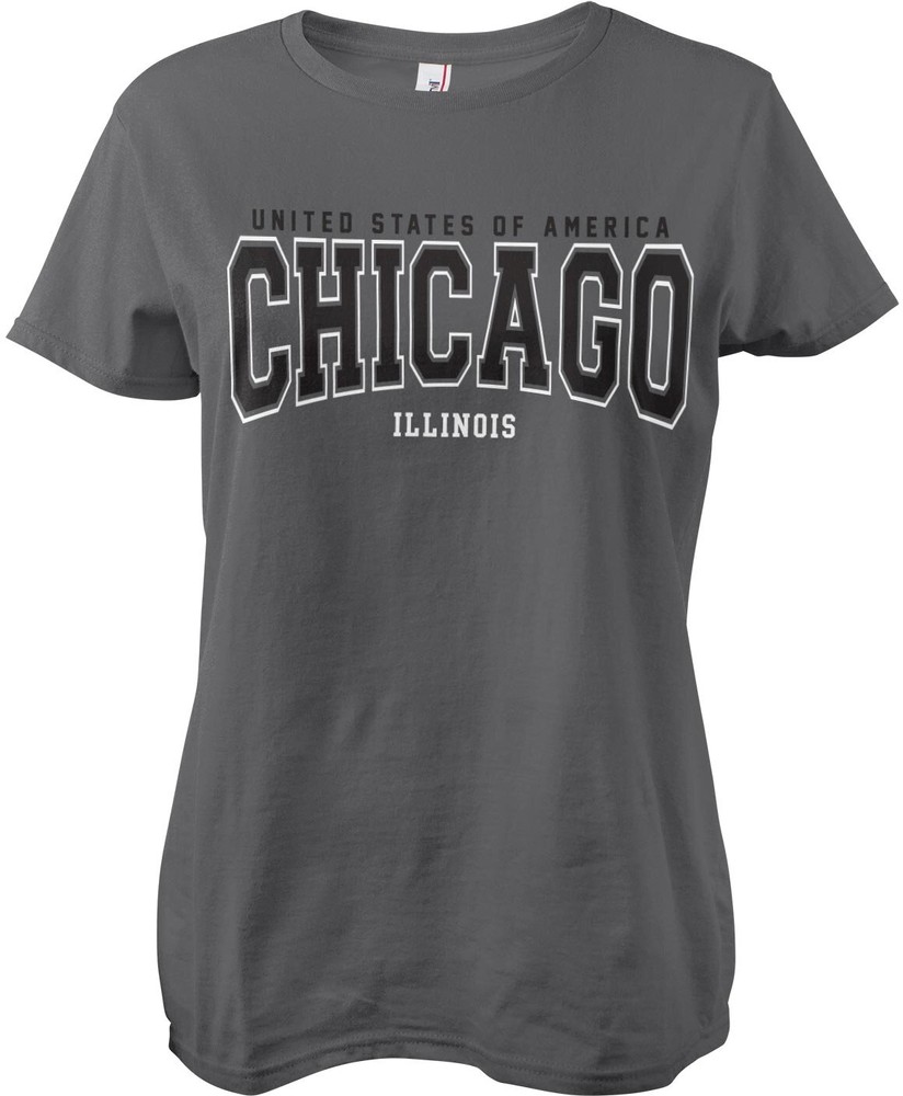 Hybris Chicago Illinois Girly Tee Damen T-Shirt Dark-Grau - Damen