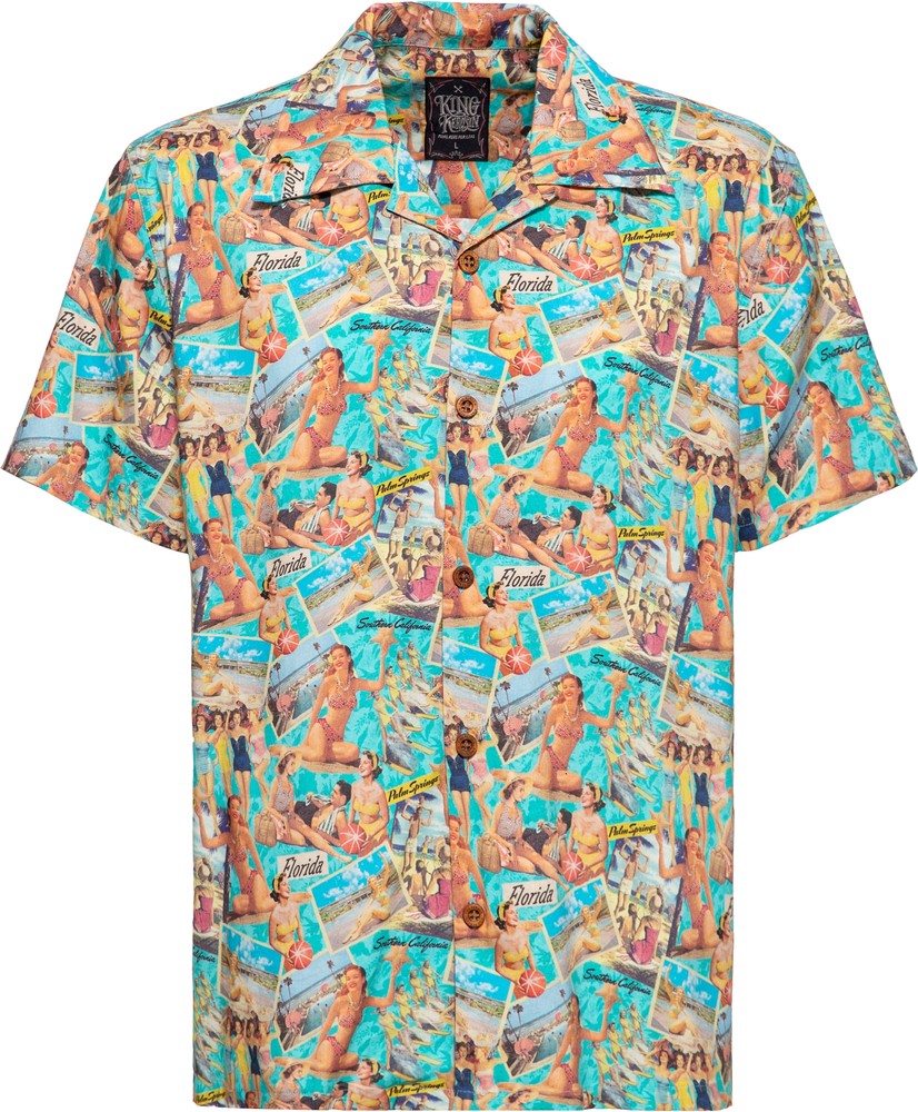 King Kerosin Hawaiihemd KKU25005 Blau - Herren / Unisex
