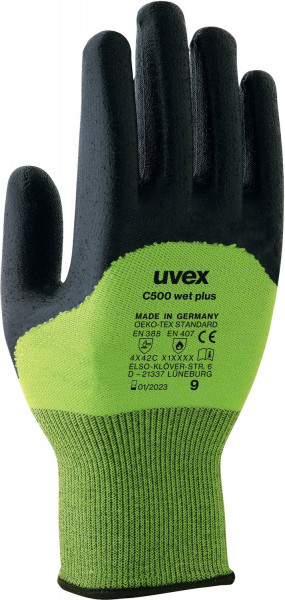 Uvex Schutzhandschuhe C500 Wet Plus 60496 (60496) 10 Paar