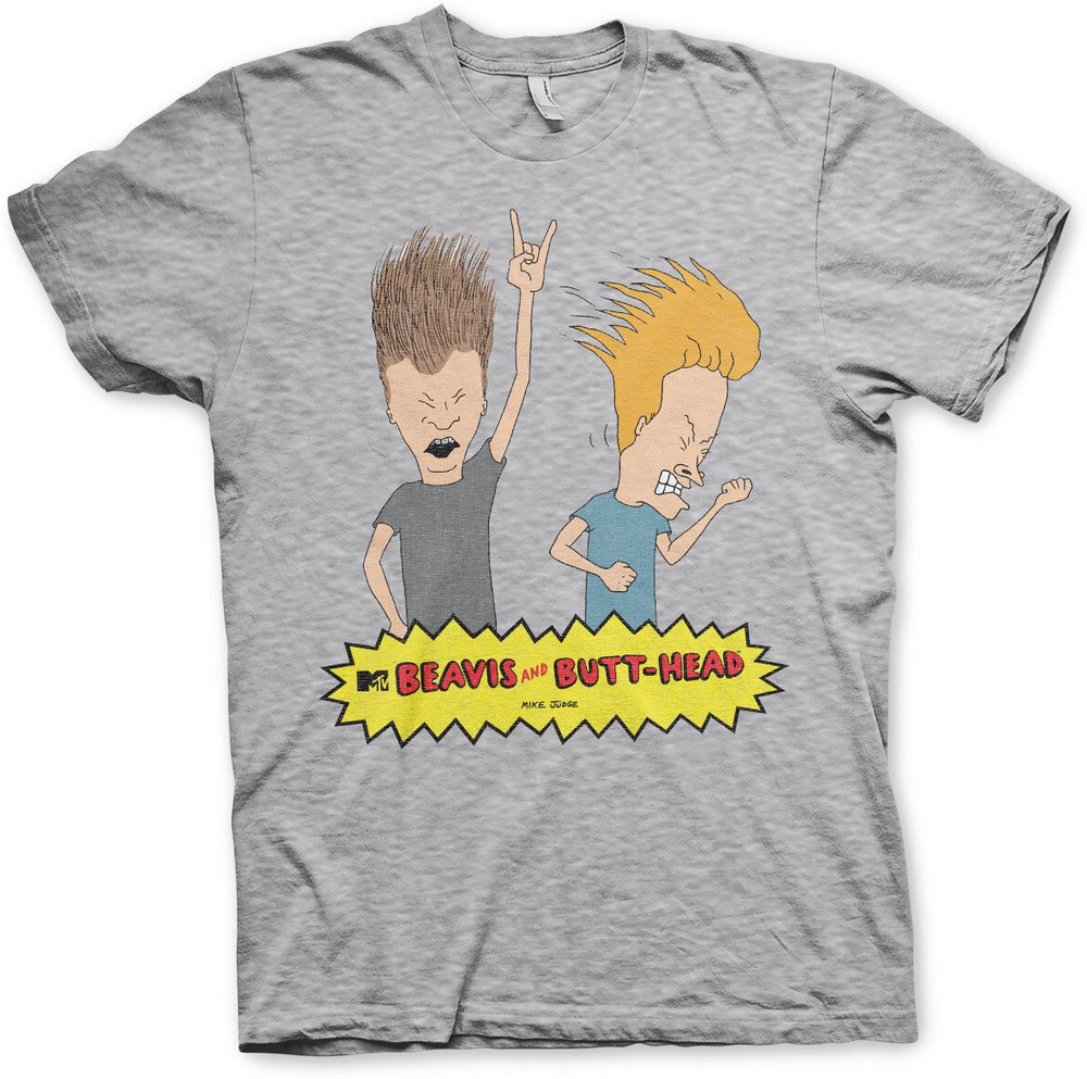 Beavis and Butt-Head Headbanging T-Shirt Heather-Grau - Herren / Unisex