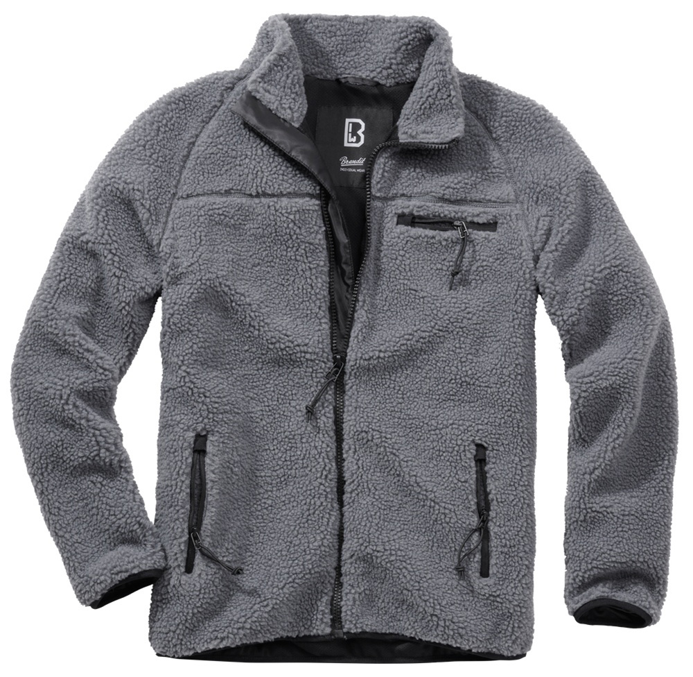 Brandit Jacke Teddyfleece Jacke in Anthracite - Herren / Unisex