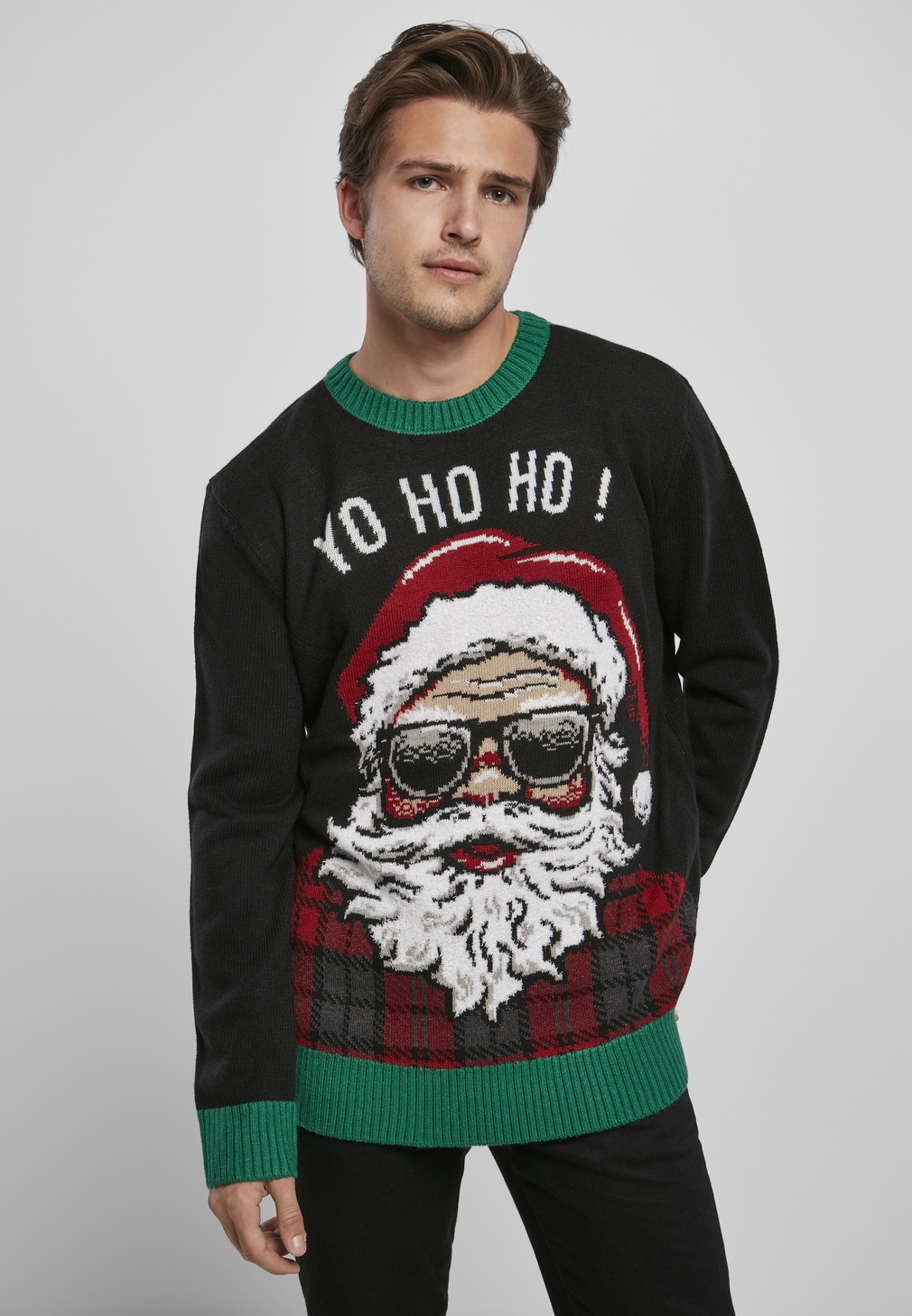 Urban Classics Pullover Ho Ho Ho Sweater Schwarz - Herren / Unisex