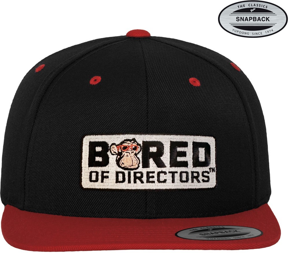 Bored Of Directors Logo Premium Snapback Cap Schwarz/Rot - Herren / Unisex