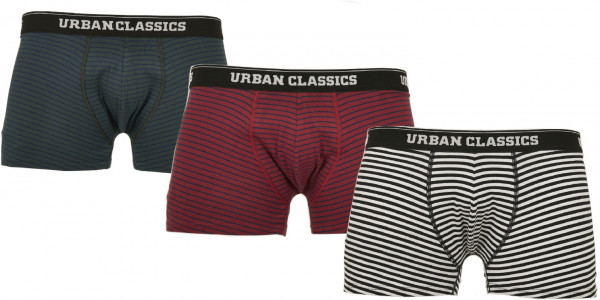 Urban Classics Boxershort Boxer Shorts 3-Pack Btlgrn/Dblu+Brgd/Dblu+White/Black