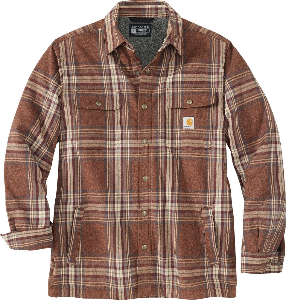 Carhartt Jacke Flannel Sherpa Lined Shirt Jac Burnt Sienna - Herren / Unisex