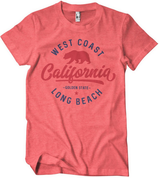 West Coast California T-Shirt Red-Heather