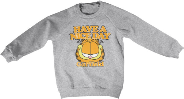 Garfield Have A Nice Day Kids Sweatshirt Kinder Heather-Grey