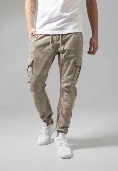 Urban Classics Trousers Camo Cargo Jogging Pants Sand Camouflage